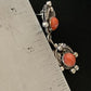 Native American Handmade Navajo Red Spiny Oyster Dangle Earrings | Sterling Silver | 2064
