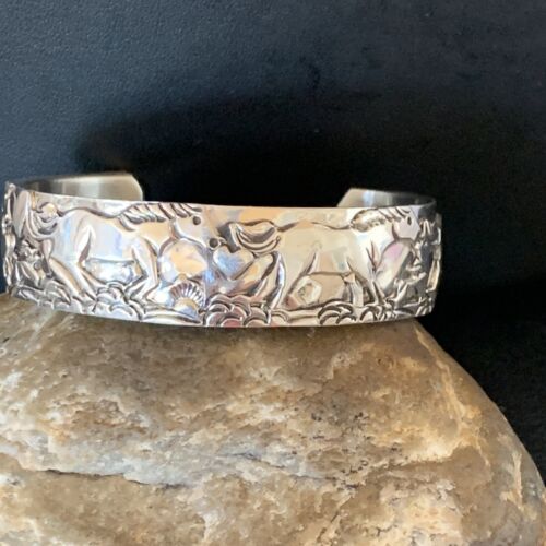 Navajo Horse Cuff Bracelet | Sterling Silver | Authentic Native American Handmade | 13225
