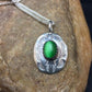 Navajo Green Turquoise Pendant Necklace | Sterling Silver | Native American Handmade | 19" | 8956