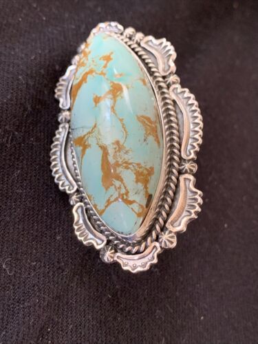 Native American Men's Blue Royston Turquoise Ring | Sterling Silver | Sz 10 | 746