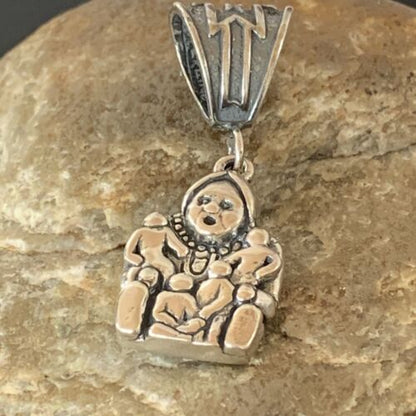 Native American Navajo Storyteller Pendant | Sterling Silver | Authentic Handmade | 2033 - Masha USA