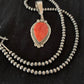 Navajo Spiny Oyster Pendant with Pearls | Sterling Silver Necklace | Authentic Native American Handmade | 4684
