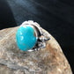 Navajo Blue Pilot Mountain Turquoise Ring | Sterling Silver | Sz 9 | Authentic Native American Handmade | 8242