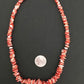 Navajo Red Spiny Oyster Necklace | Sterling Silver | Authentic Native American | 18" | 4767
