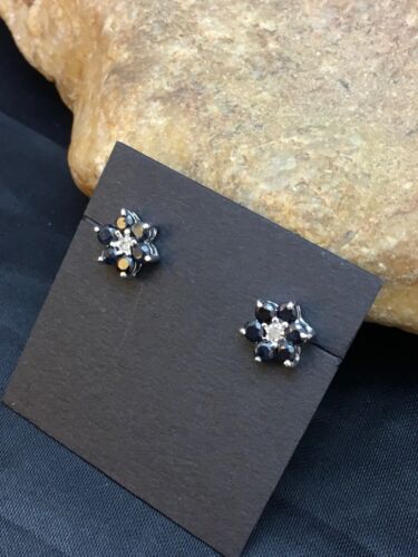 Native American Black Onyx Navajo Earrings | Sterling Silver | Authentic Handmade | 8981