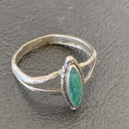 Navajo Green Malachite Ring | Sterling Silver | Sz 5.5 | Authentic Native American Handmade | 10873