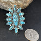 Navajo Blue Turquoise Cluster Ring | Authentic Native American Sterling Silver | Multi-Stone | Sz 6.5 | 14227