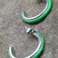 Native American Sterling Silver Green Gaspeite Earrings | 0.8" | 1412