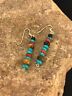 Navajo Sterling Silver Turquoise Tigers Eye Coral Earrings | Southwestern Native American