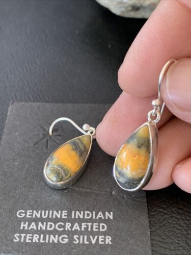 Native American Navajo Bumblebee Jasper Earrings Set | Sterling Silver | Handmade | 1560