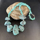 Navajo Blue Turquoise Nugget Necklace | Sterling Silver | Authentic Native American Handmade | 20" | 14419