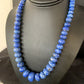 Native American Blue Denim Lapis Bead Necklace | Sterling Silver Heishi | 20" | 13974