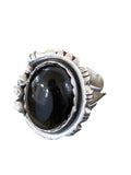 Native American Men's Navajo Black Onyx Ring | Sterling Silver | Sz 8 | 1081