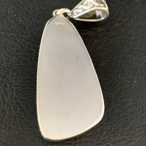 Men's Navajo White Buffalo Turquoise Pendant Necklace | Sterling Silver | Authentic Native American Handmade | 13847