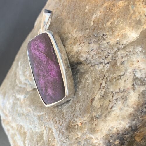 Navajo Purple Sugilite Pendant | Sterling Silver Pearls | 1.50" | Authentic Native American Handmade | 10931