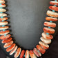 Navajo Turquoise & Red Spiny Oyster Necklace | Sterling Silver | Authentic Native American | Graduated | 22" | 10589