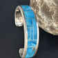 Native American Women's Blue Sleeping Beauty Turquoise Inlay Cuff Bracelet | Sterling Silver | 14321