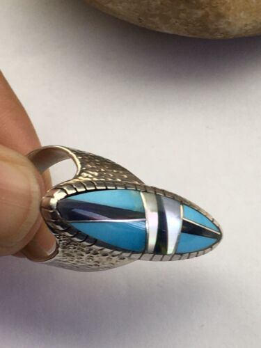 Native American Women's Navajo Opal Turquoise Inlay Ring | Sterling Silver | Sz 6 | 01603