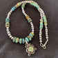 Men's Spiderweb Turquoise Pendant | Navajo Pearls Sterling Silver Necklace | Authentic Native American Handmade | 1017