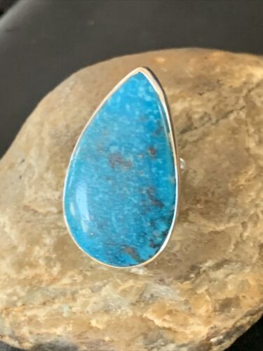 Navajo Blue Kingman Turquoise Ring | Sterling Silver | Sz 7 | Authentic Native American Handmade | 11813