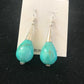 Native American Blue Turquoise Bead Dangle Earrings |  Navajo Handmade Sterling Silver | 960