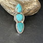 Navajo Blue Kingman Turquoise Multi-Stone Ring | Authentic Native American Sterling Silver | Sz 11 | 14497