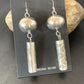 Navajo Sterling Silver Bead Earrings | Handmade Native American Pearls | 2.75" | 1519