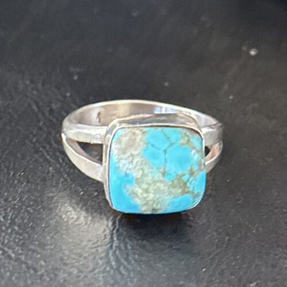 Native American Men's Navajo Blue Turquoise Ring | Sterling Silver | Sz 11 | 14447