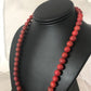 Southwestern Navajo Apple Coral Bead Necklace | Sterling Silver | Authentic Native American Handmade | 20" | 11872