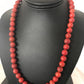 Southwestern Navajo Apple Coral Bead Necklace | Sterling Silver | Authentic Native American Handmade | 20" | 11872