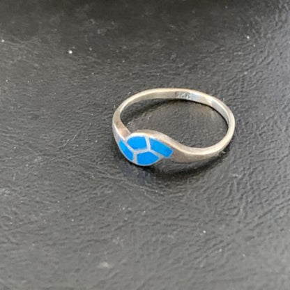 Southwestern Old Pawn Navajo Blue Turquoise Ring | Sterling Silver | Sz 7 | 10844