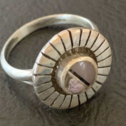 Native American Women's Navajo Purple Sugilite Pink Coral Inlay Ring | Sz 5.5 | 11174