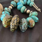 Men's Navajo Pearl Sterling Silver & Natural Blue Turquoise Graduated Necklace | Authentic Native American | 21"