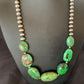 Chunky Navajo Graduated Natural Green Turquoise Necklace | Sterling Silver | Authentic Native American | 18" | 11769