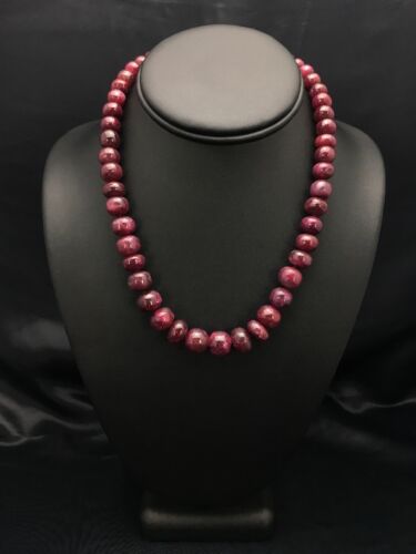 Authentic Native American Ruby Bead Necklace | Navajo Gold-Filled | 17" | Christmas Jewelry