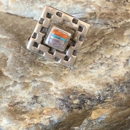 Native American Women's Navajo Sugilite Spiny Oyster Inlay Ring | Sz 8 | 13129 - Masha USA