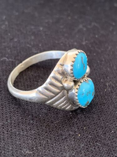 Navajo Kingman Turquoise Multi-Stone Ring | Authentic Native American Sterling Silver | Sz 14 | 105