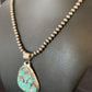 Men's Navajo Pearl Necklace with Blue Spiderweb Turquoise Pendant | Sterling Silver | 10543