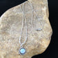 Children's Girls Heishi Beads Sterling Necklace | 15" | Opal Pendant | Navajo Jewelry | 10117