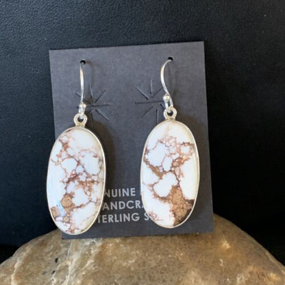 Southwestern Women's Navajo Wild Horse Earrings | Sterling Silver | Authentic Native American Handmade | 12786