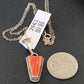Southwestern Navajo Red Spiny Oyster Pendant Necklace | Sterling Silver | 18" Chain | 2661