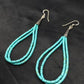 Native American Blue Turquoise Heishi Dangle Earrings | Liquid Sterling Silver | 4372