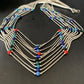 Native American Multi-Color Liquid Heishi Necklace | 10 Strand Sterling Tubes | 17" | 12623
