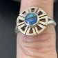 Navajo Blue Turquoise Lapis Inlay Ring | Sz 7.5 | Authentic Native American Handmade | 11199