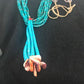 Men's Turquoise Bead 9 Strand Navajo Pearls Necklace | Sterling Silver | Native American Handmade | 8451