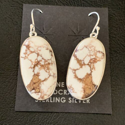 Southwestern Women's Navajo Wild Horse Earrings | Sterling Silver | Authentic Native American Handmade | 12786