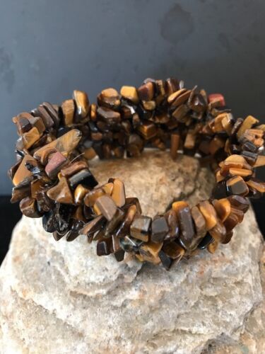 Men's Navajo Stretch Tigers Eye Stone Bracelet | Authentic Native American