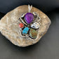 Navajo Sugilite, White Buffalo Turquoise, Spiny Oyster Multi-Stone Pendant | Authentic Native American Sterling Silver | Multi-Stone | 1224