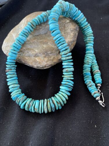 Authentic Navajo Graduated Turquoise Necklace | Sterling Silver | 22" | 944