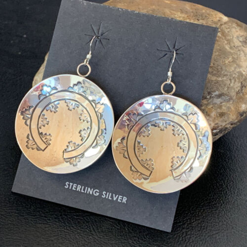Navajo Basket Weave Earrings | Sterling Silver | Authentic Native American Handmade | 10758